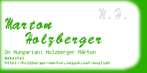 marton holzberger business card